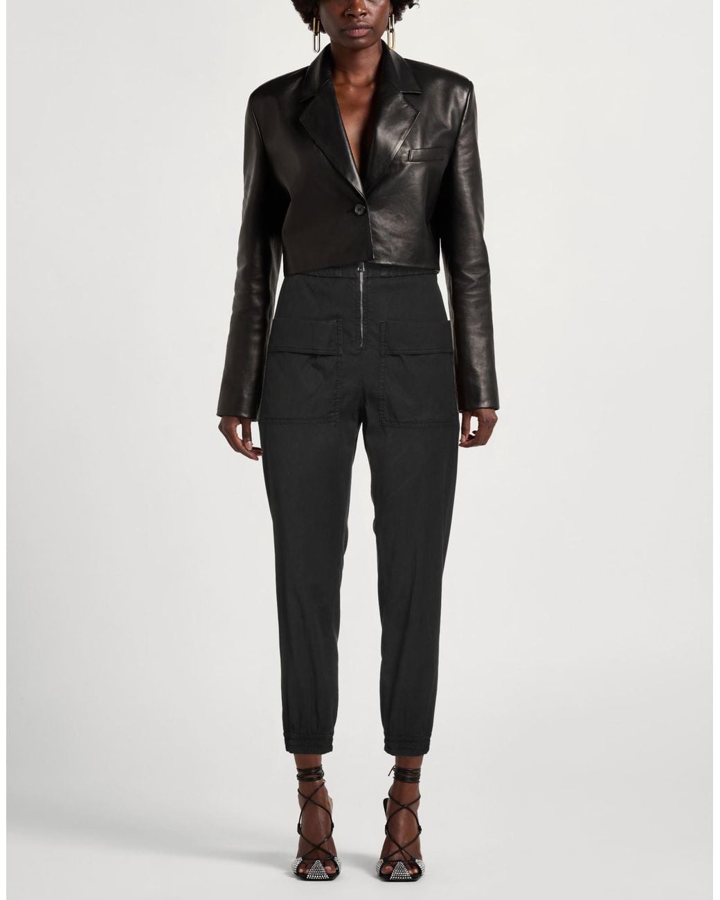 Dondup Black Pants Lyocell, Cotton, Elastane
