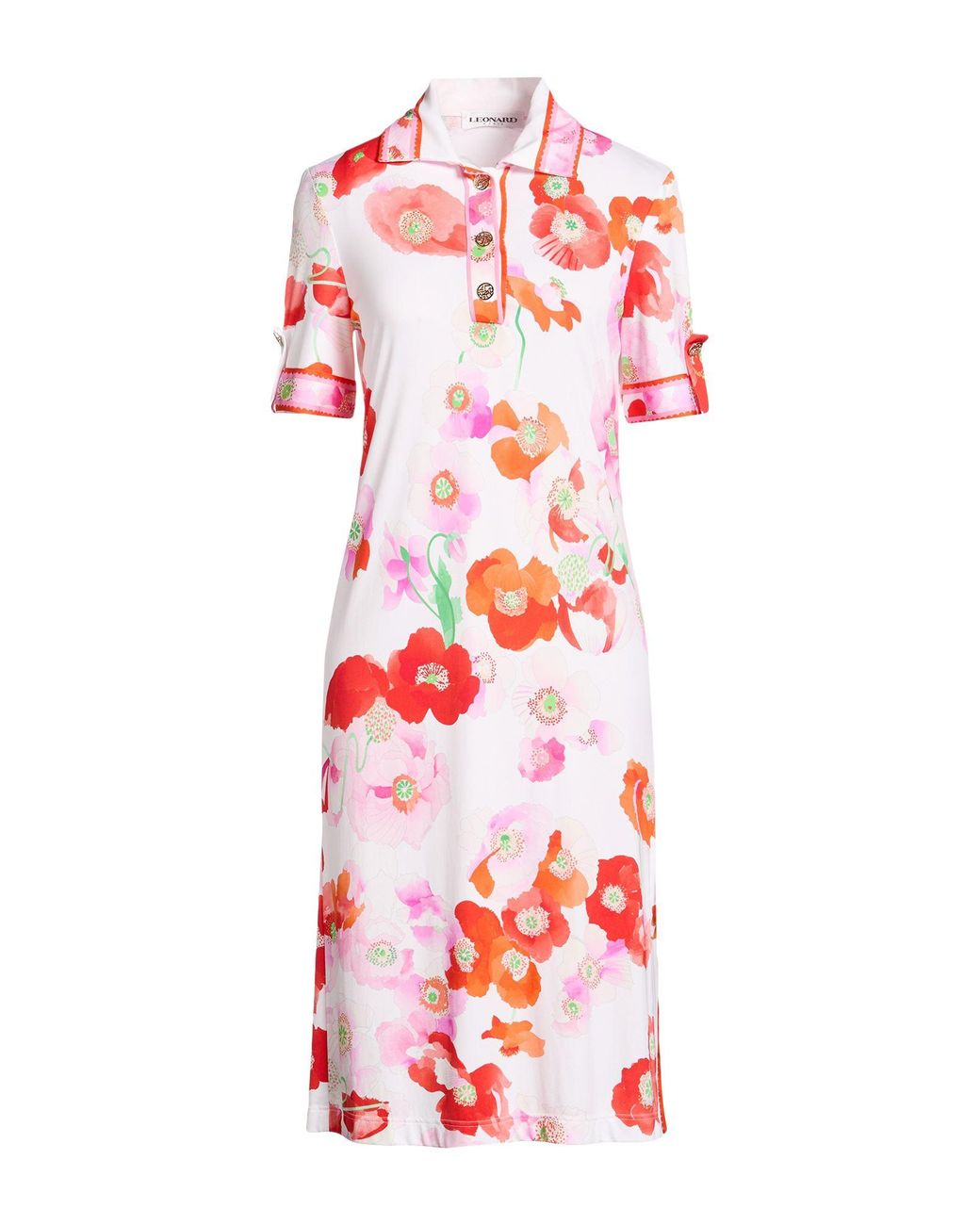LEONARD Paris Red Midi Dress