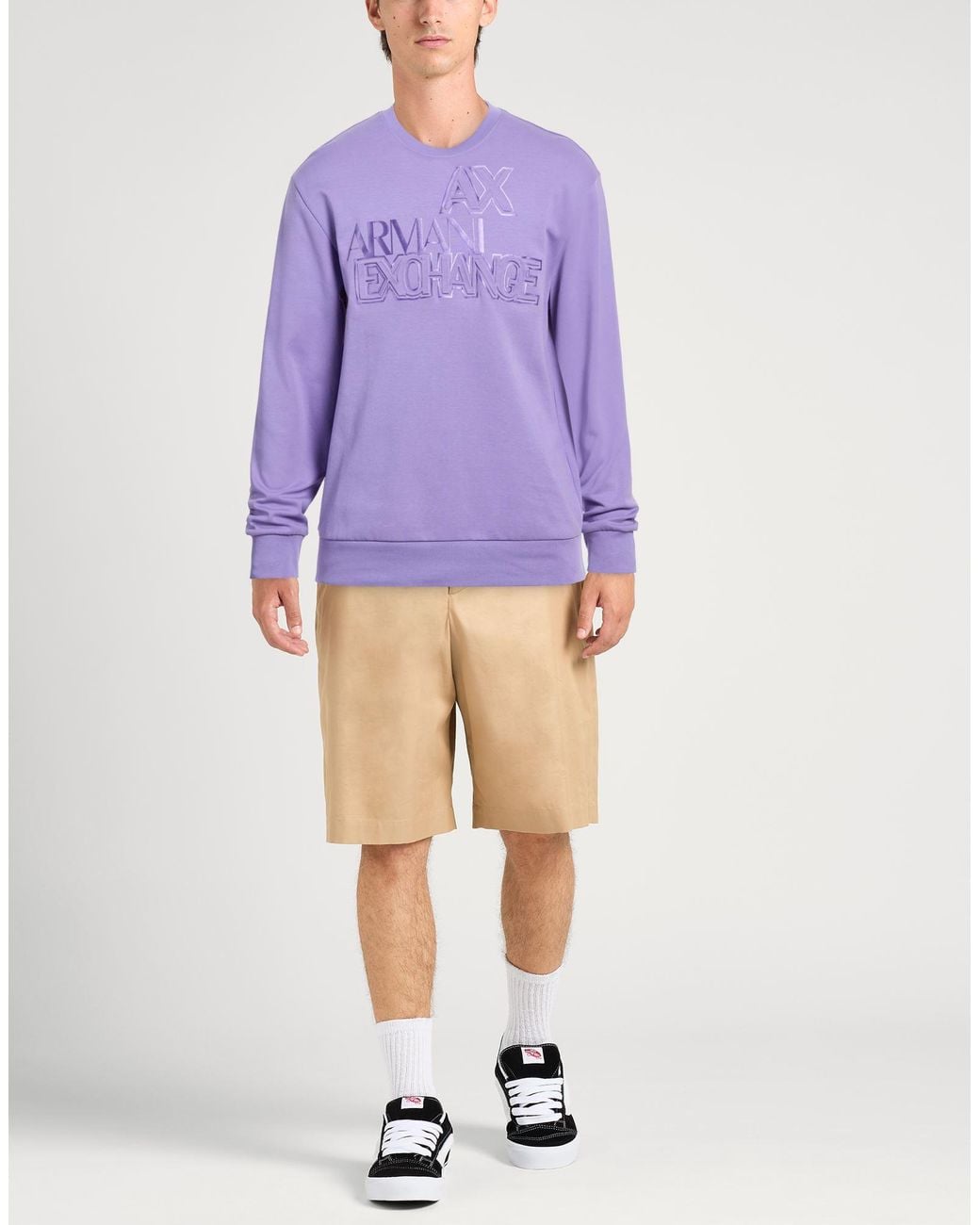 ARMANI EXCHANGE Purple Sweatshirt Cotton, Polyester for men