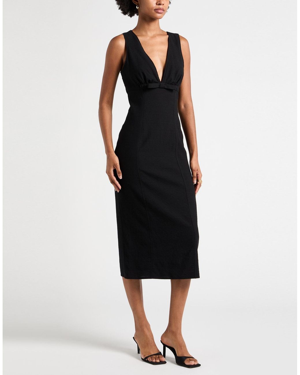 Patou Black Midi Dress Viscose, Cotton, Elastane