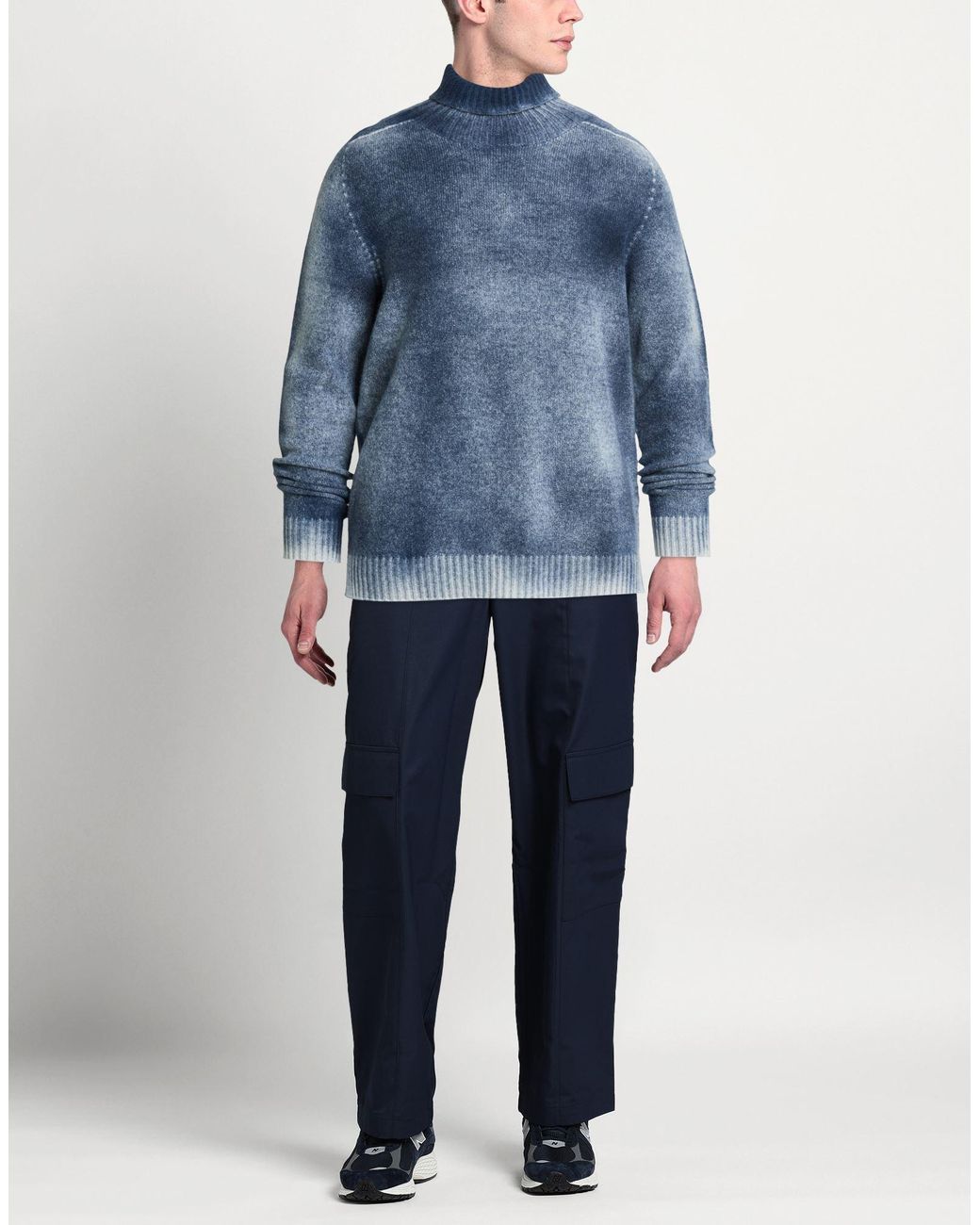 AROVESCIO Blue Turtleneck Wool, Cashmere for men