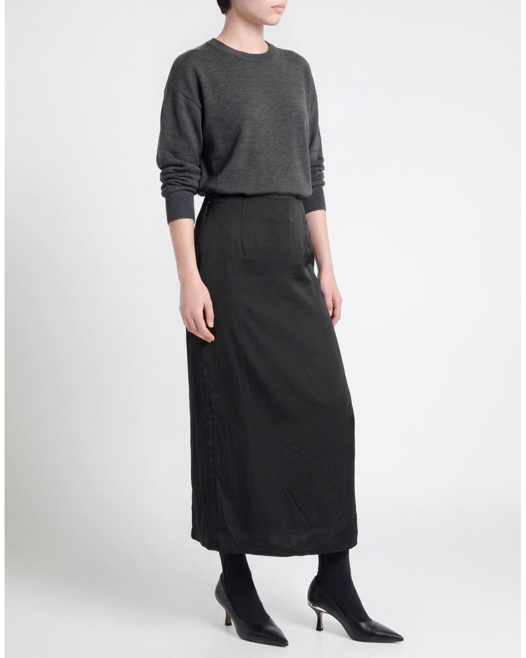 MEIMEIJ Black Midi Skirt Viscose, Polyester
