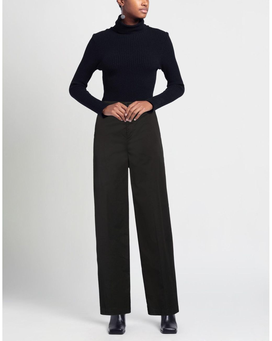 TRUE AVENUE Black Pants Cotton, Elastane