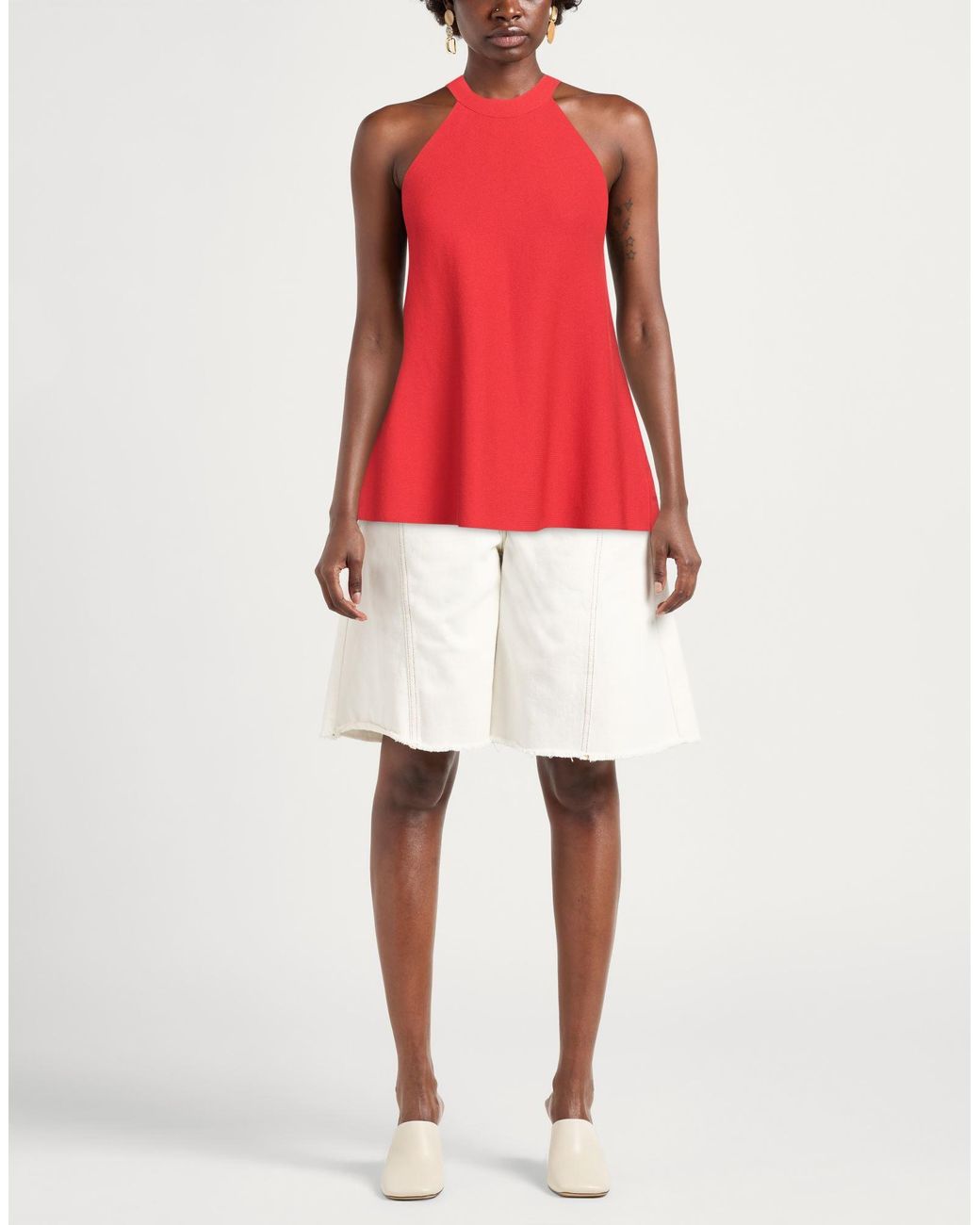 Semicouture Red Top Viscose, Polyamide