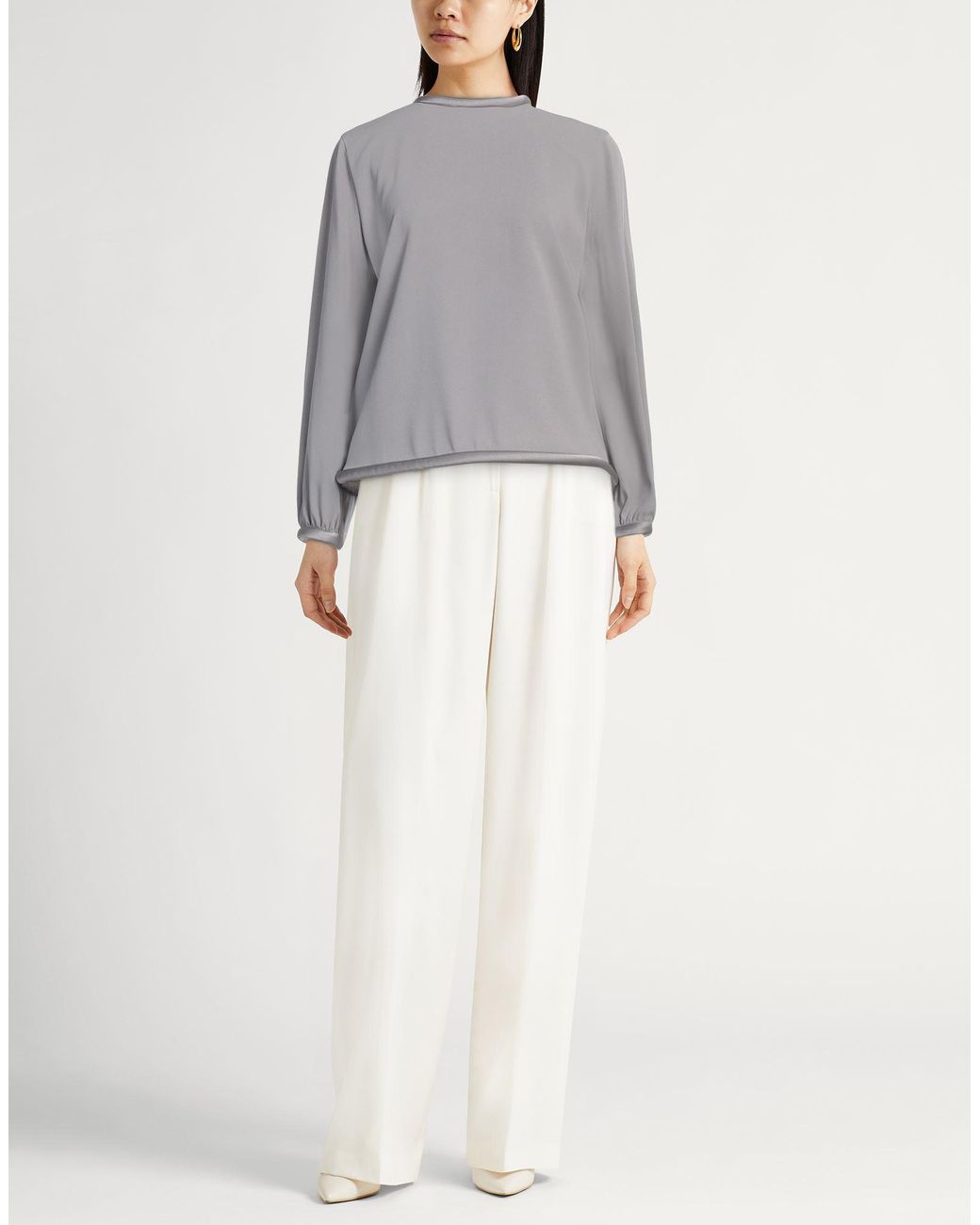 Emporio Armani Gray Top Acetate, Viscose