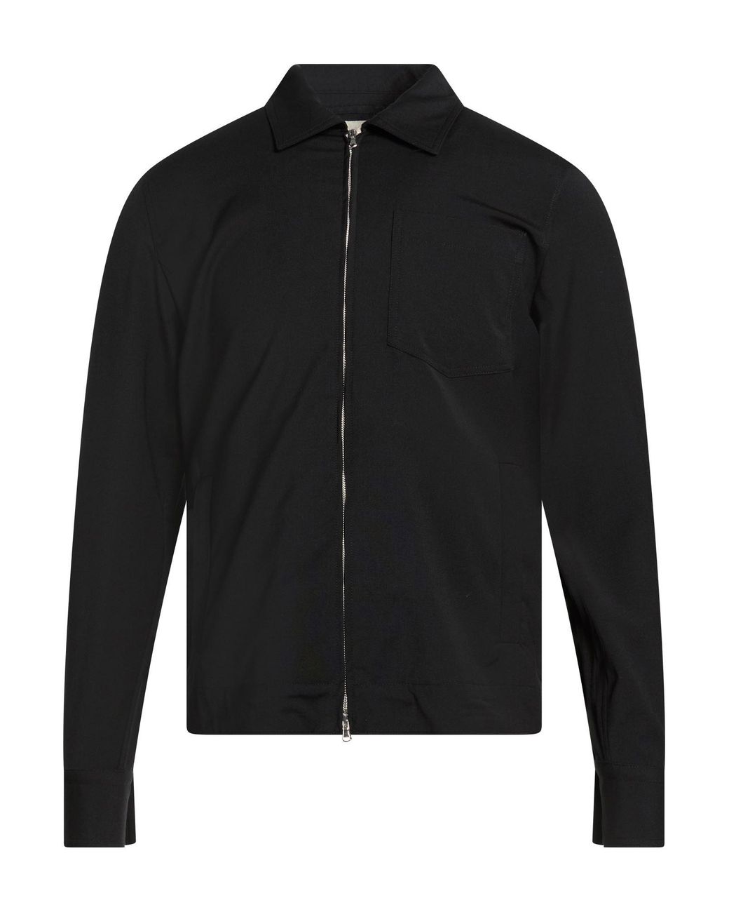 Myths Black Jacket Polyester, Wool, Elastane for men