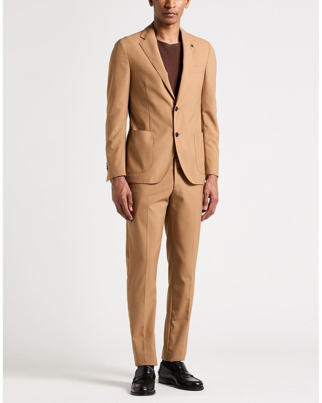 Lardini Natural Suit Polyester, Wool for men