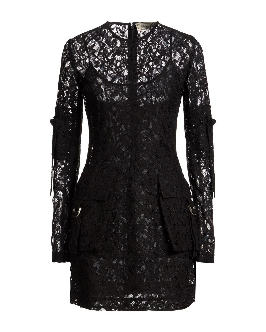 Blumarine Black Mini Dress Polyester, Cotton