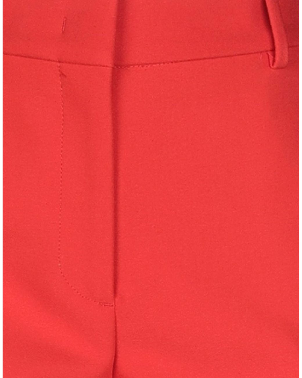 MSGM Red Pants Polyester, Viscose, Elastane