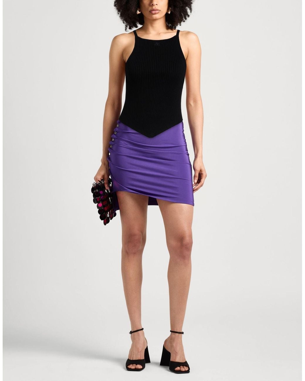 Courreges Black Top Viscose, Polyester