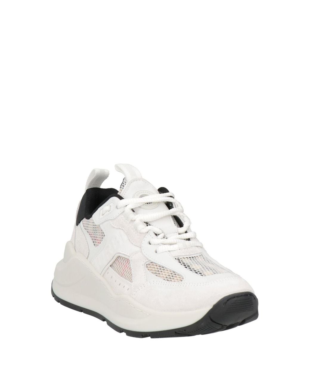 Burberry White Mesh & Suede Sneaker