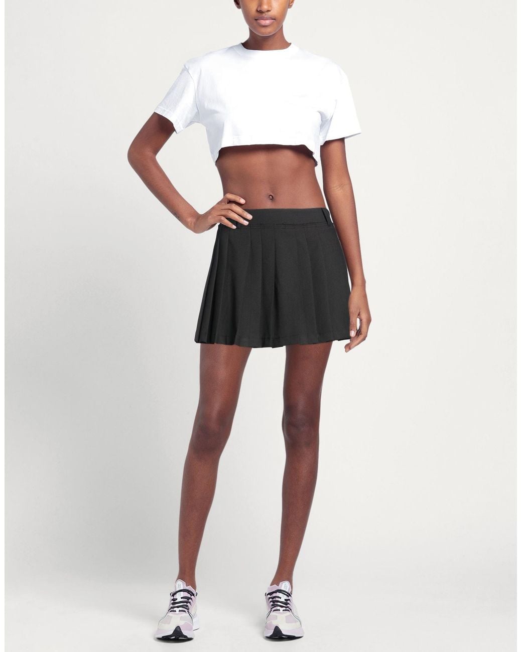 Grifoni Black Mini Skirt Polyester, Virgin Wool, Elastane
