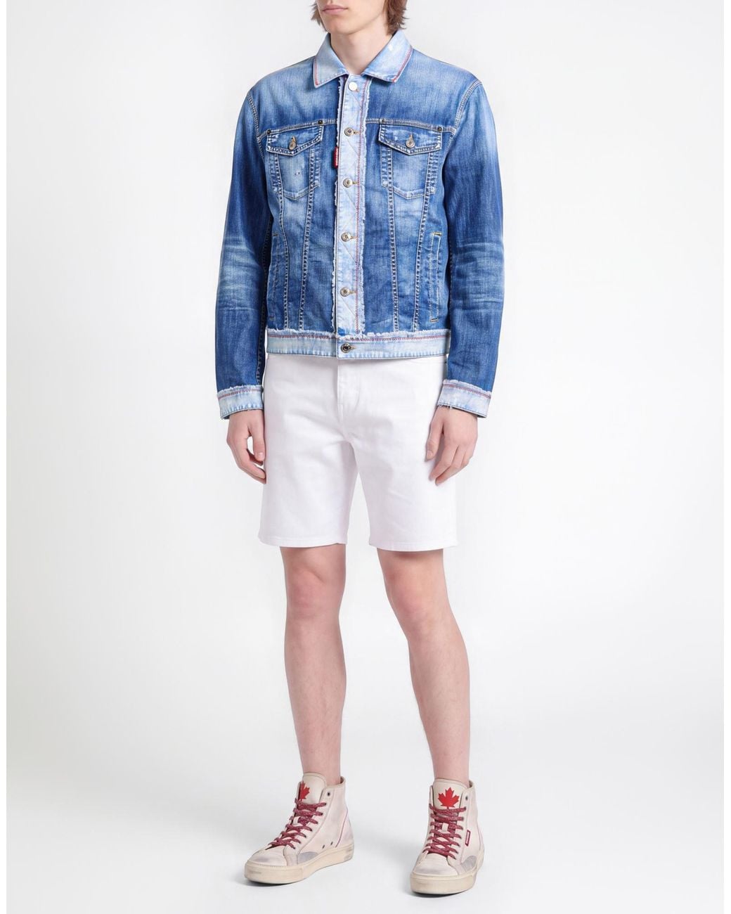 DSquared² Blue Denim Outerwear Cotton, Elastane for men
