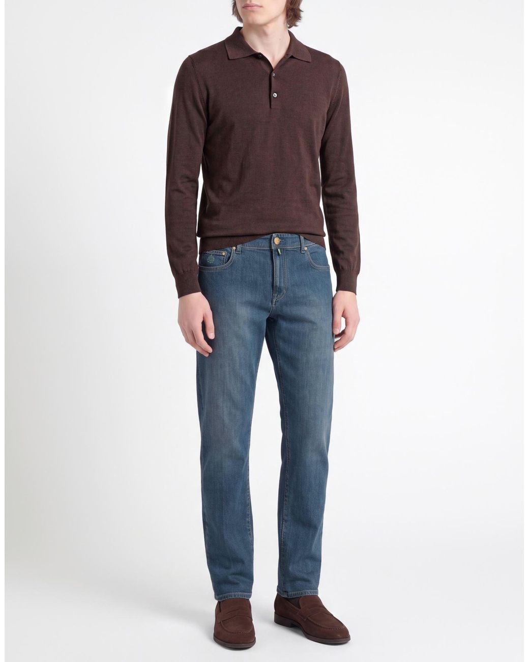 Luigi Borrelli Napoli Blue Jeans Cotton, Elastane for men