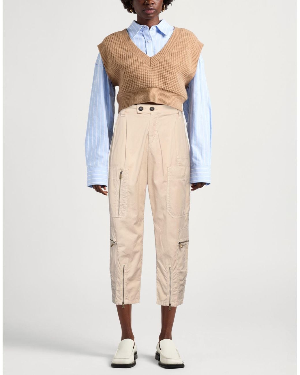 Pinko Natural Pants Cotton, Elastane