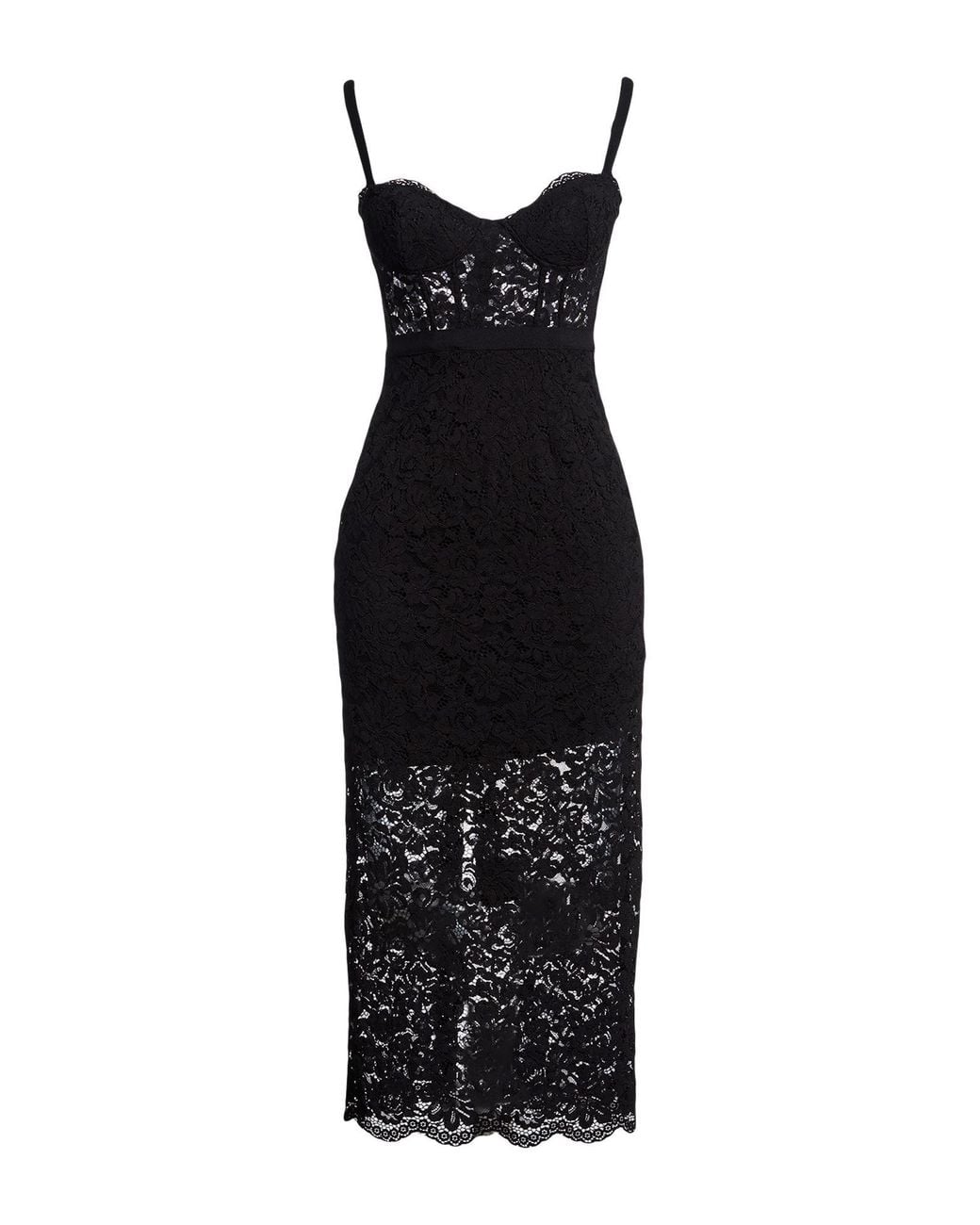Imperial Black Midi Dress Polyamide, Cotton