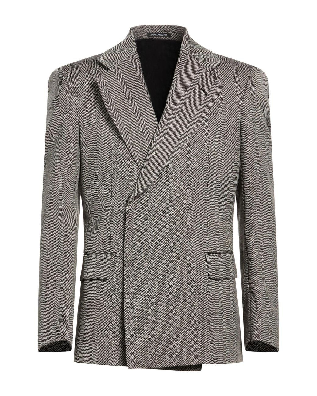 Emporio Armani Gray Blazer Virgin Wool for men