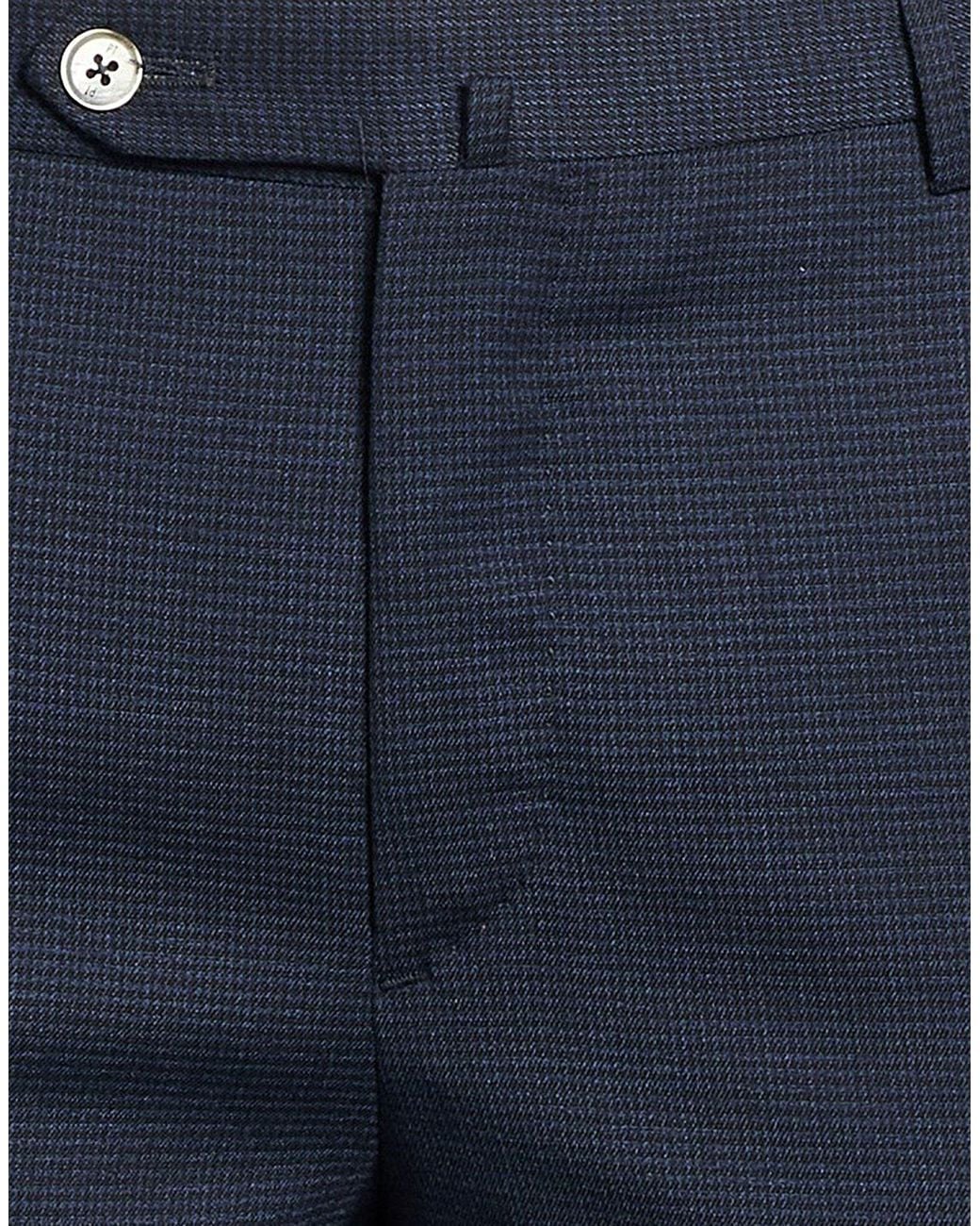 PT Torino Blue Midnight Pants Polyester, Wool, Elastane for men