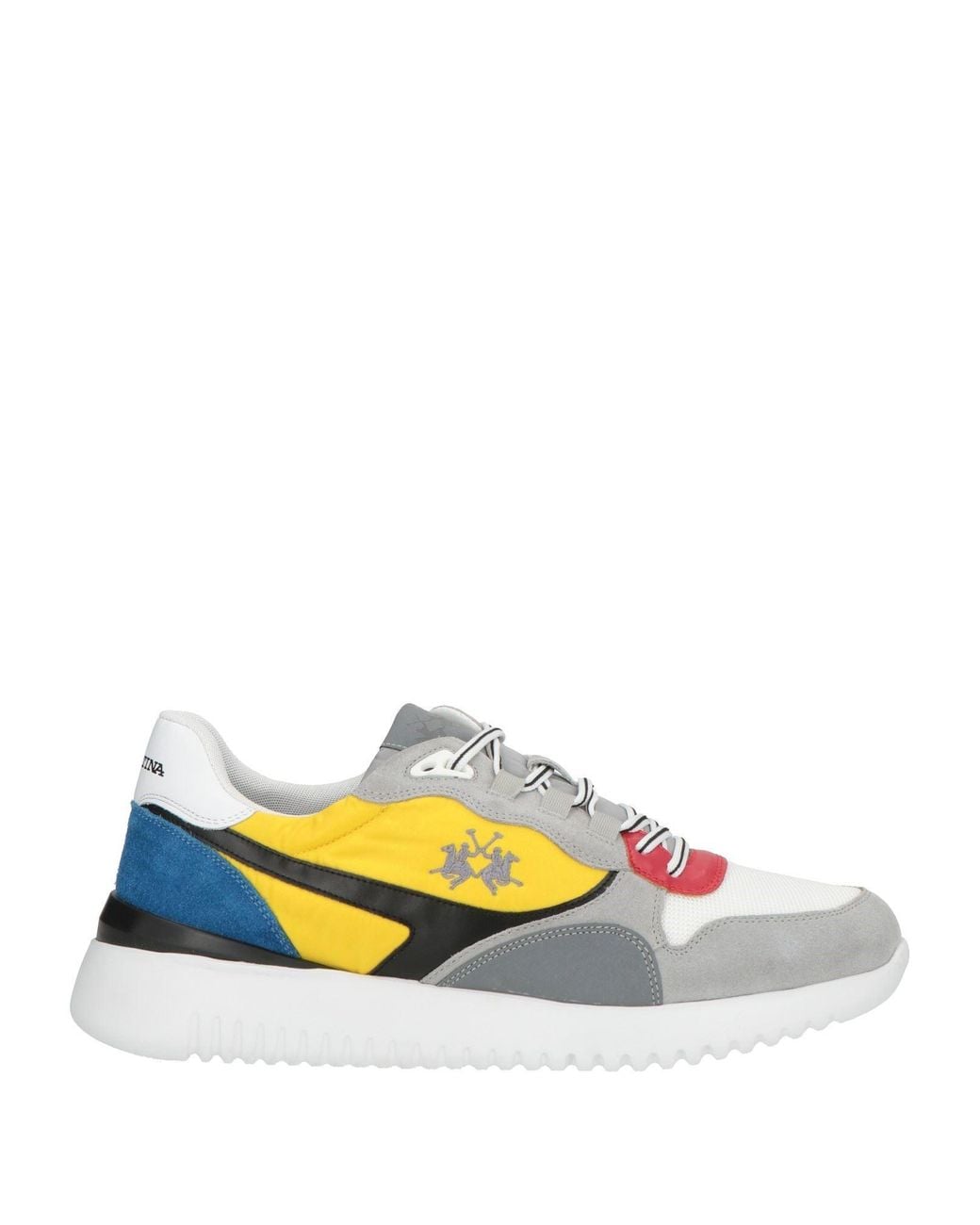 La Martina Yellow Light Sneakers Leather, Textile Fibers for men
