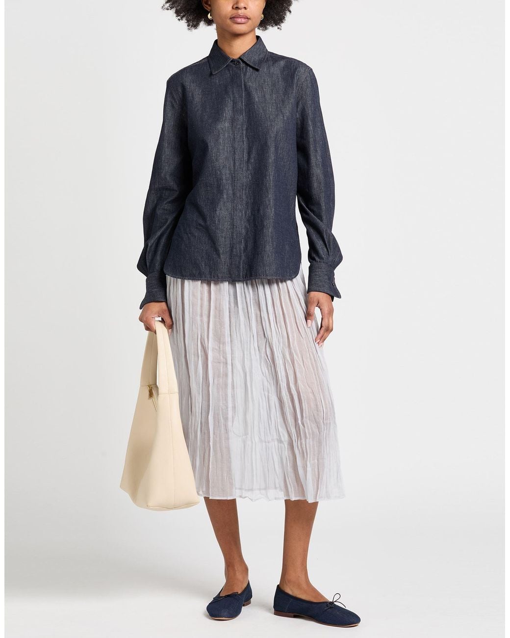 Tod's White Light Midi Skirt Cotton