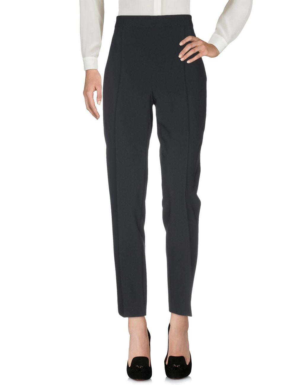 Moschino Black Pants Triacetate, Polyester