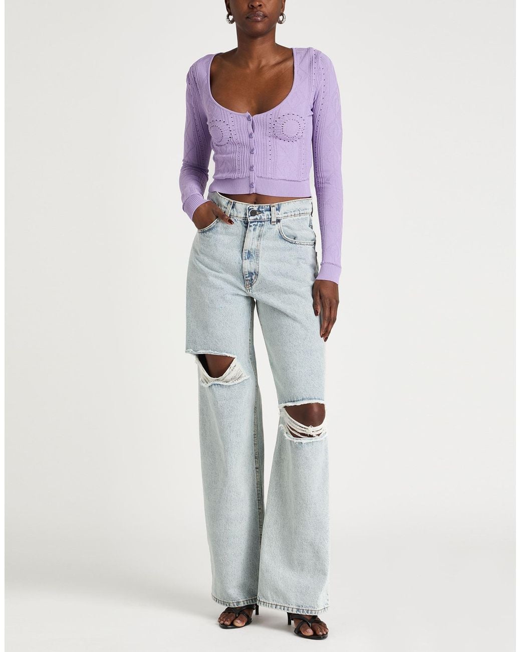 MARINE SERRE Purple Cardigan