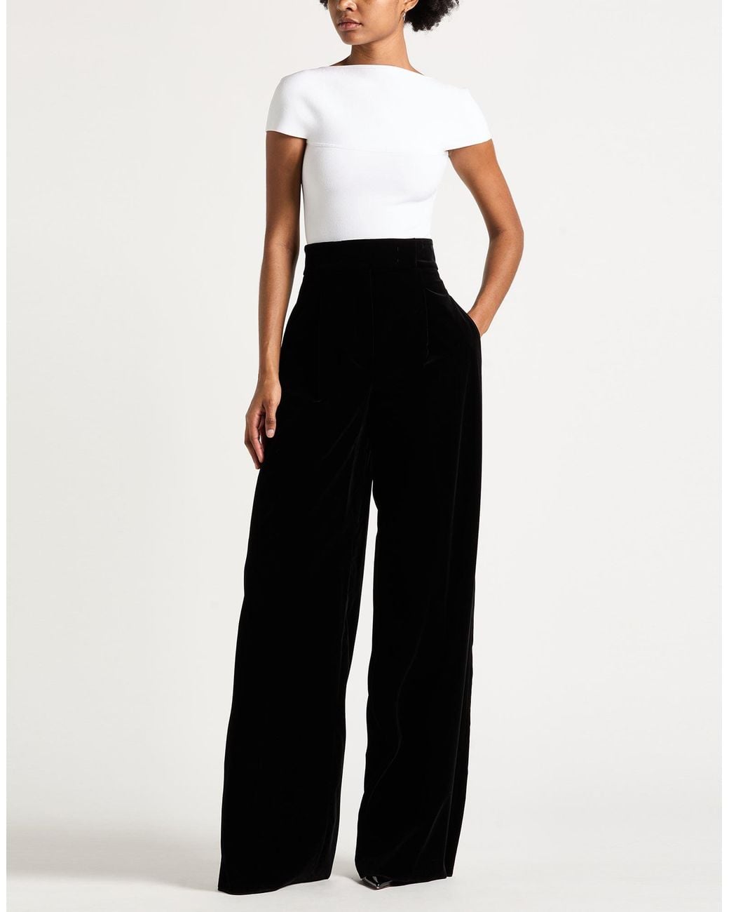 Max Mara Black Pants Cotton, Elastane