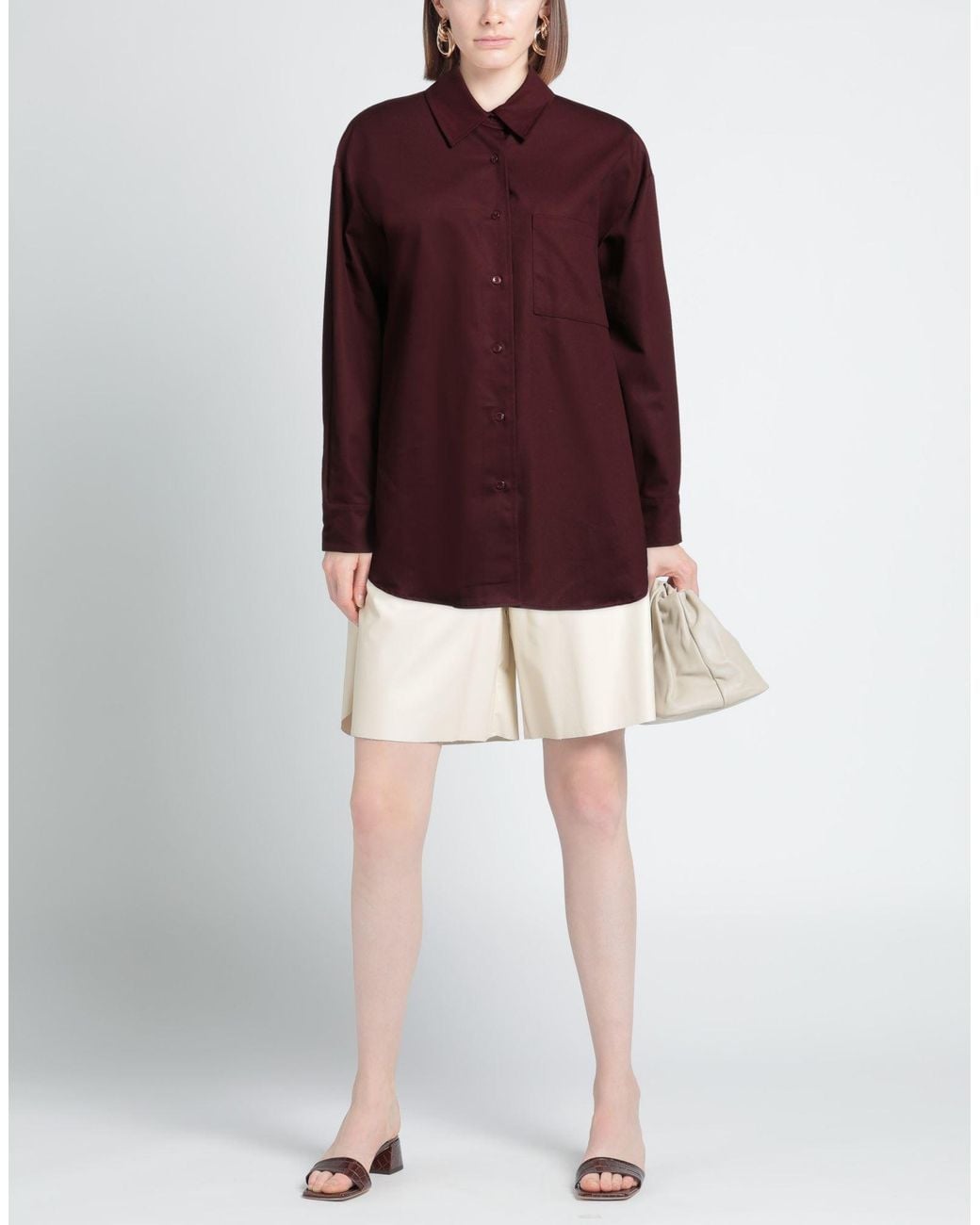 Frankie Shop Purple Helen Collar Cotton Shirt