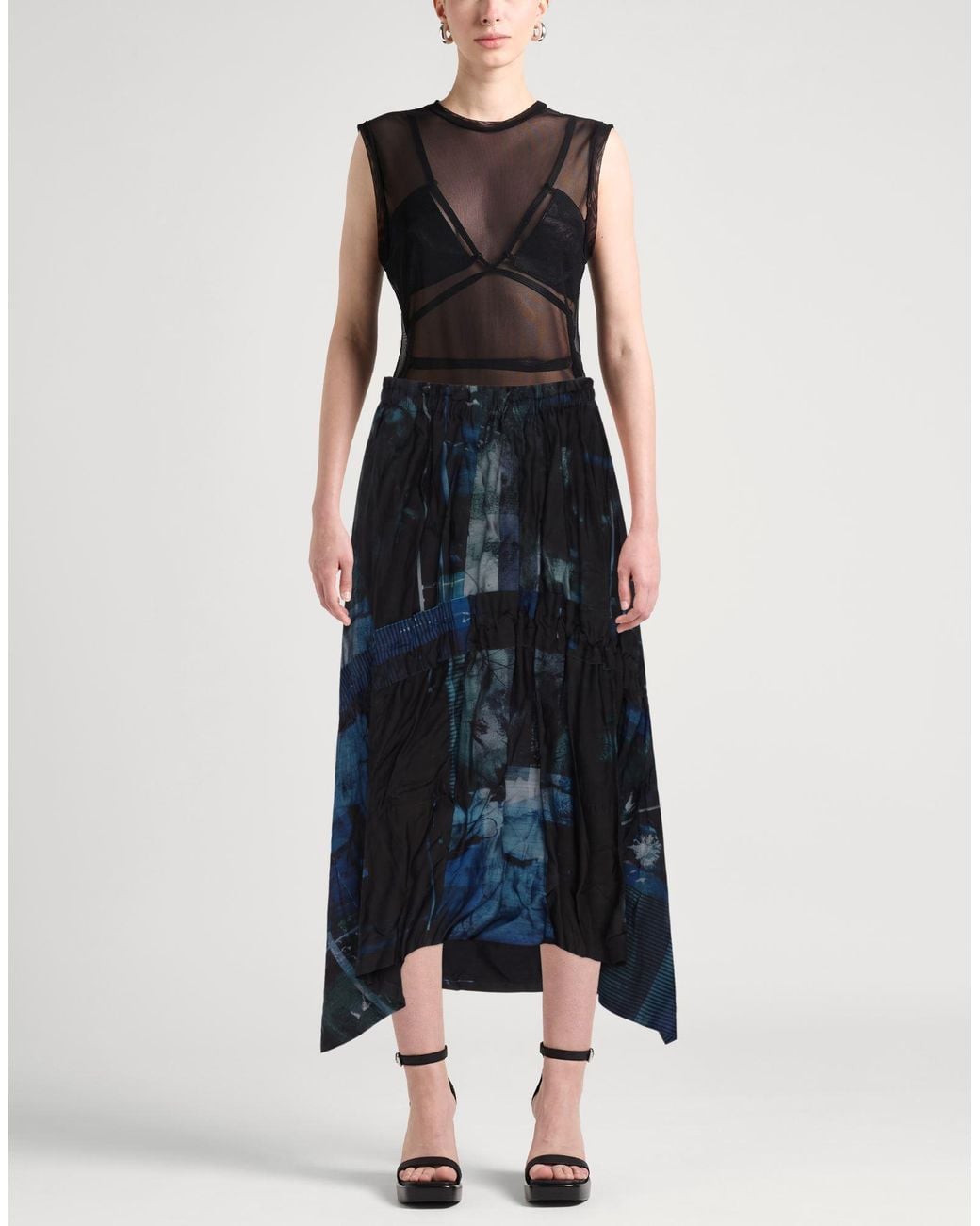 Y's Yohji Yamamoto Blue Maxi Skirt Cupro
