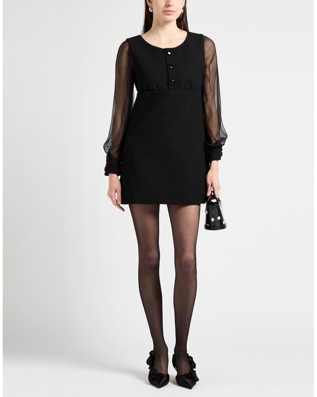 Céline Black Mini Dress Wool, Silk