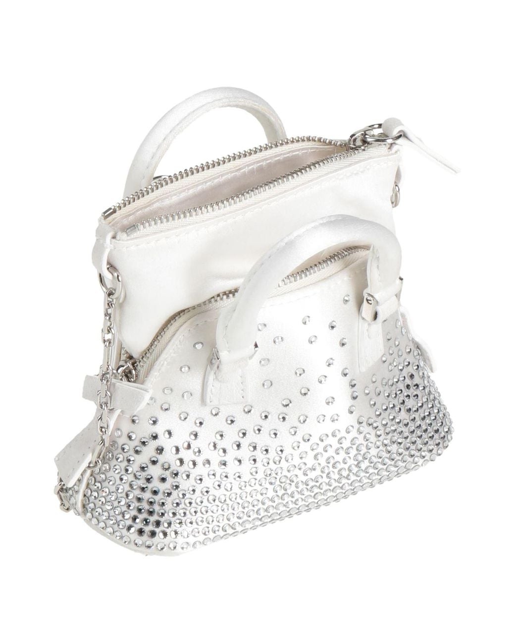 Maison Margiela White Handbag Viscose, Silk, Ovine Leather, Crystal