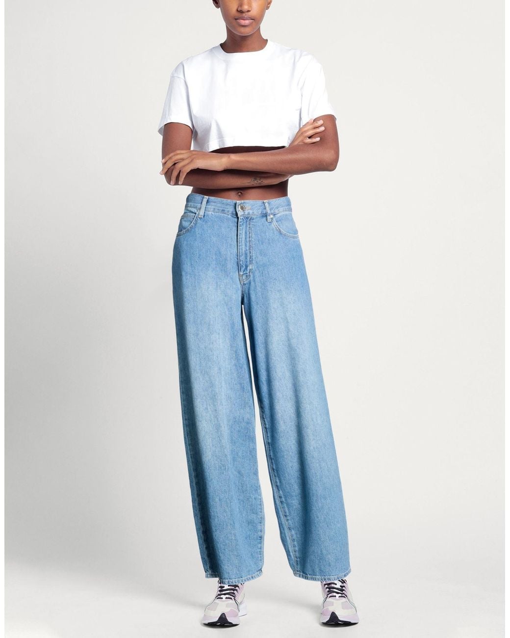 Pinko Blue Denim Jeans Cotton, Lyocell, Linen