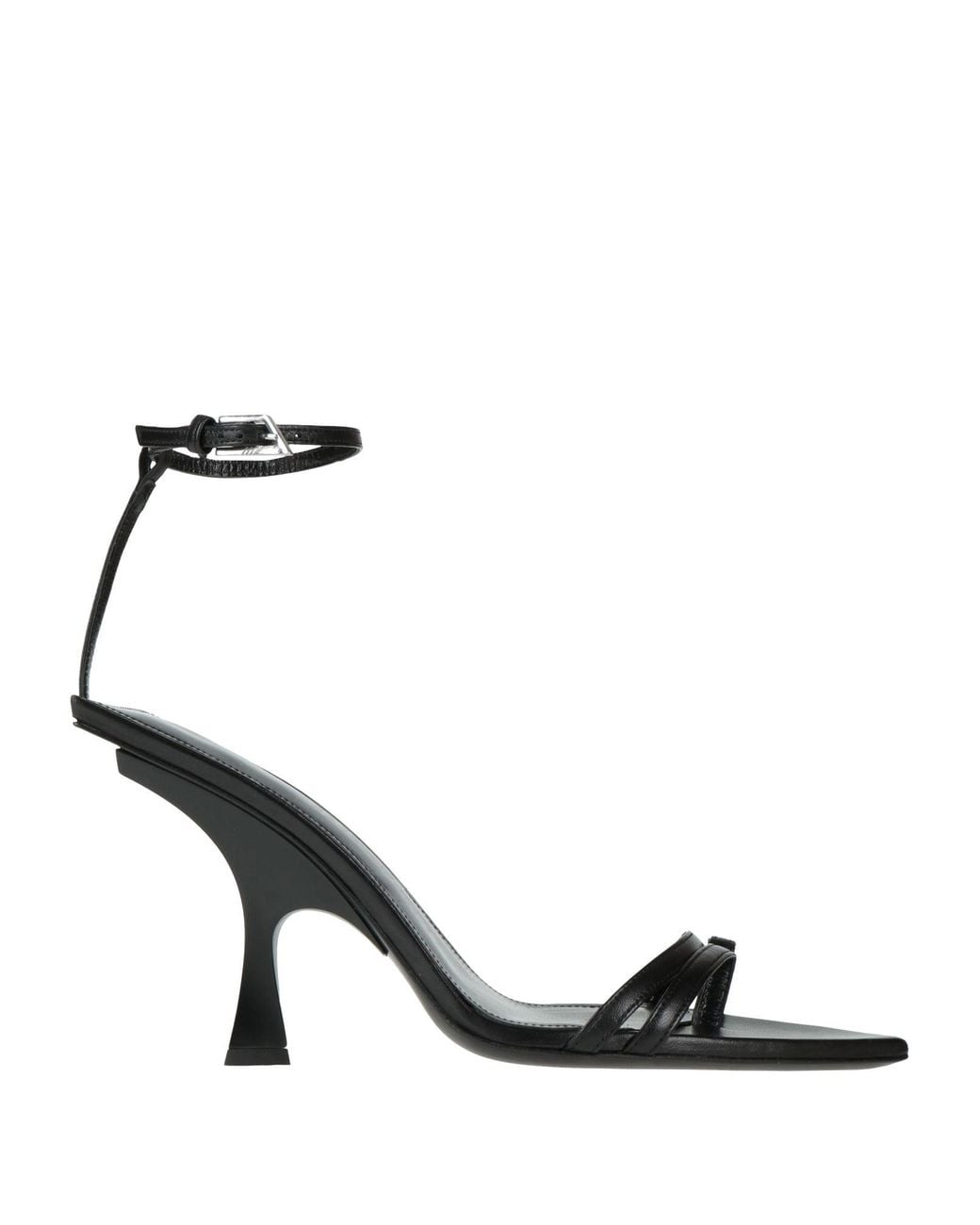 The Attico Black Sandals Leather, Textile Fibers