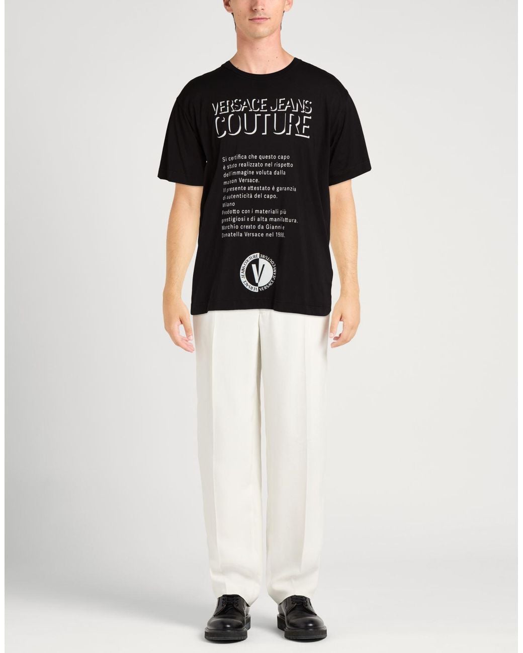 Versace Jeans Couture Black T-Shirt Cotton for men