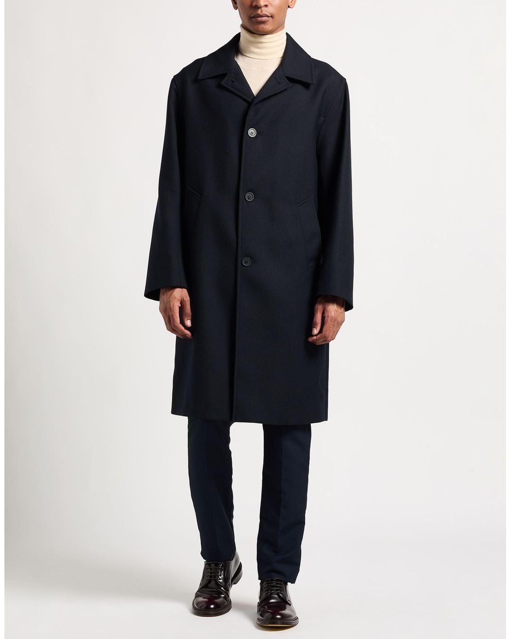 Sandro Black Coat Wool, Polyester for men
