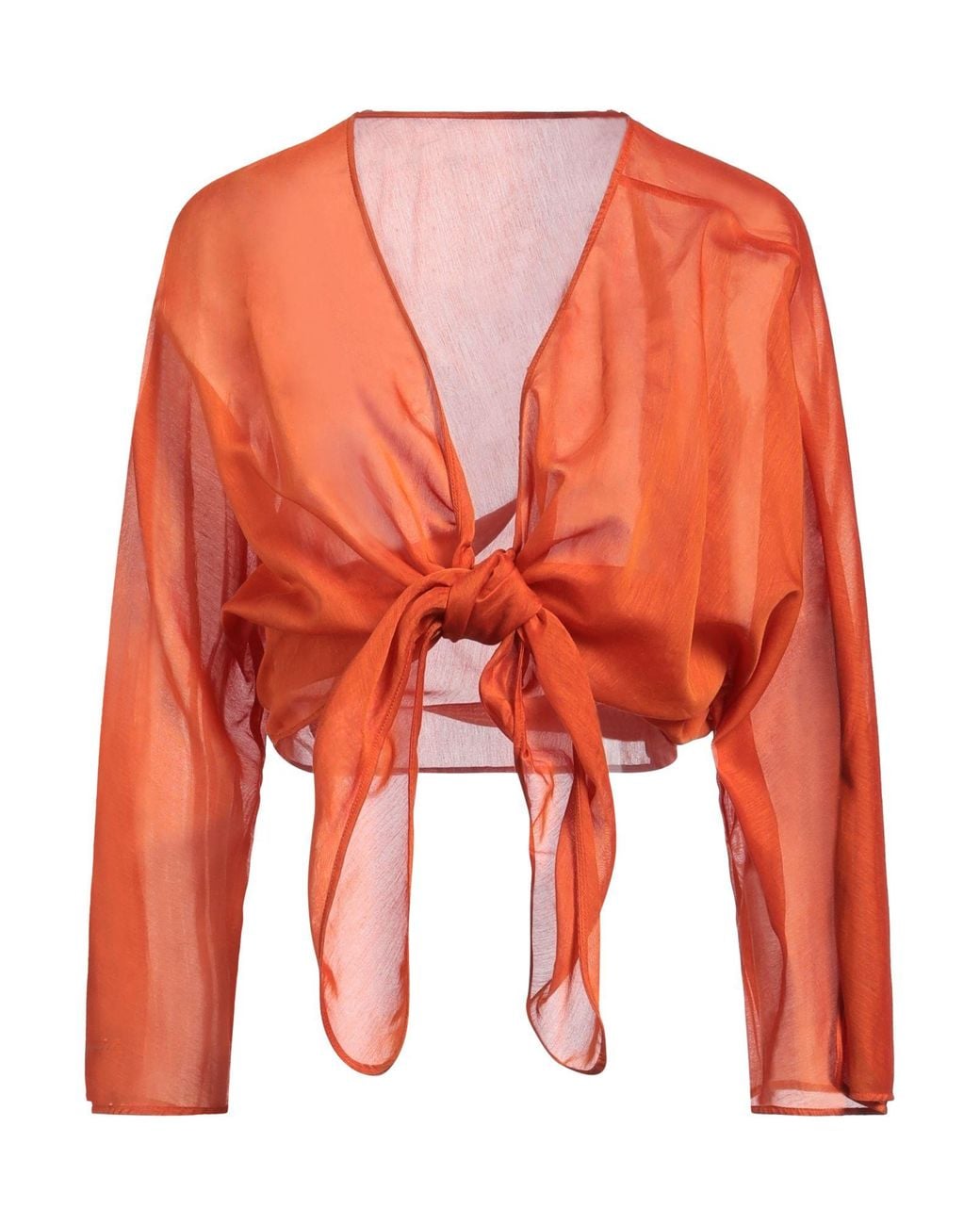 Alberta Ferretti Orange Top Cotton, Silk