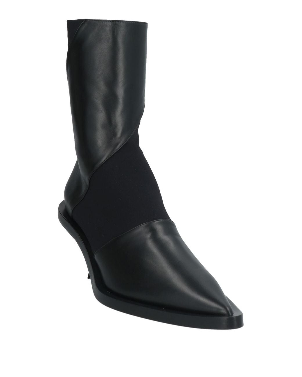 Jil Sander Black Ankle Boots Leather, Textile Fibers