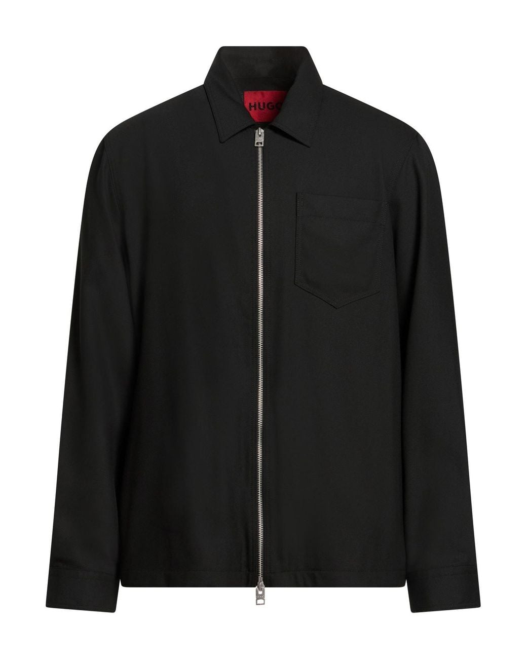 HUGO Black Jacket Polyester, Viscose, Elastane for men
