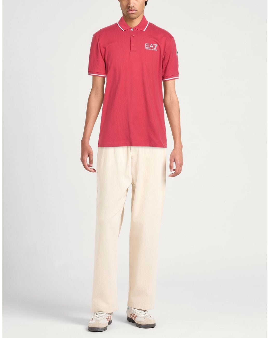 EA7 Pink Polo Shirt Cotton for men