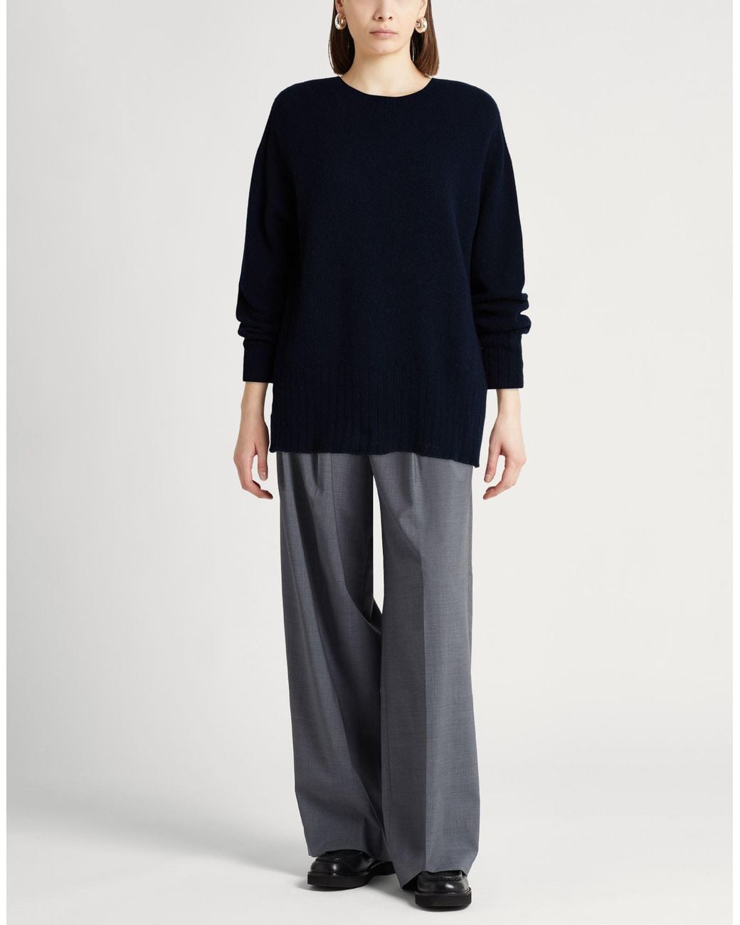 120% Lino Blue Midnight Sweater Cashmere, Wool