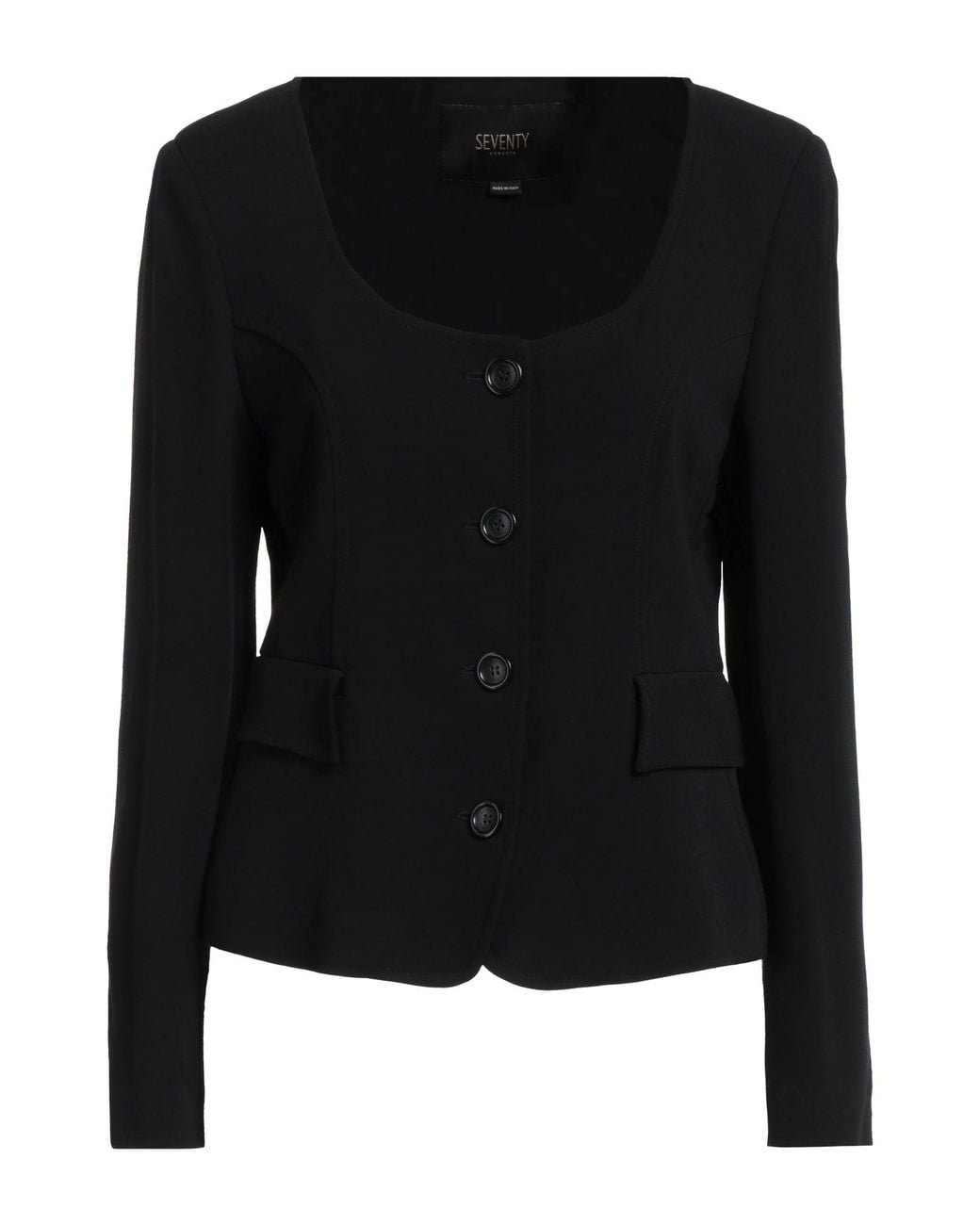 SEVENTY VENEZIA Black Jacket Acetate, Cupro