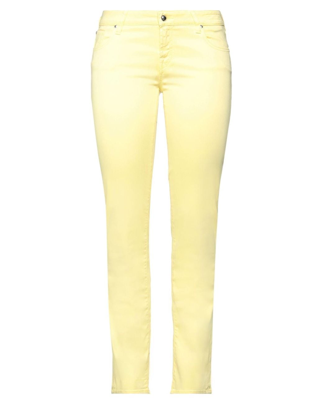 Jacob Cohen Yellow Pants Lyocell, Cotton, Elastane