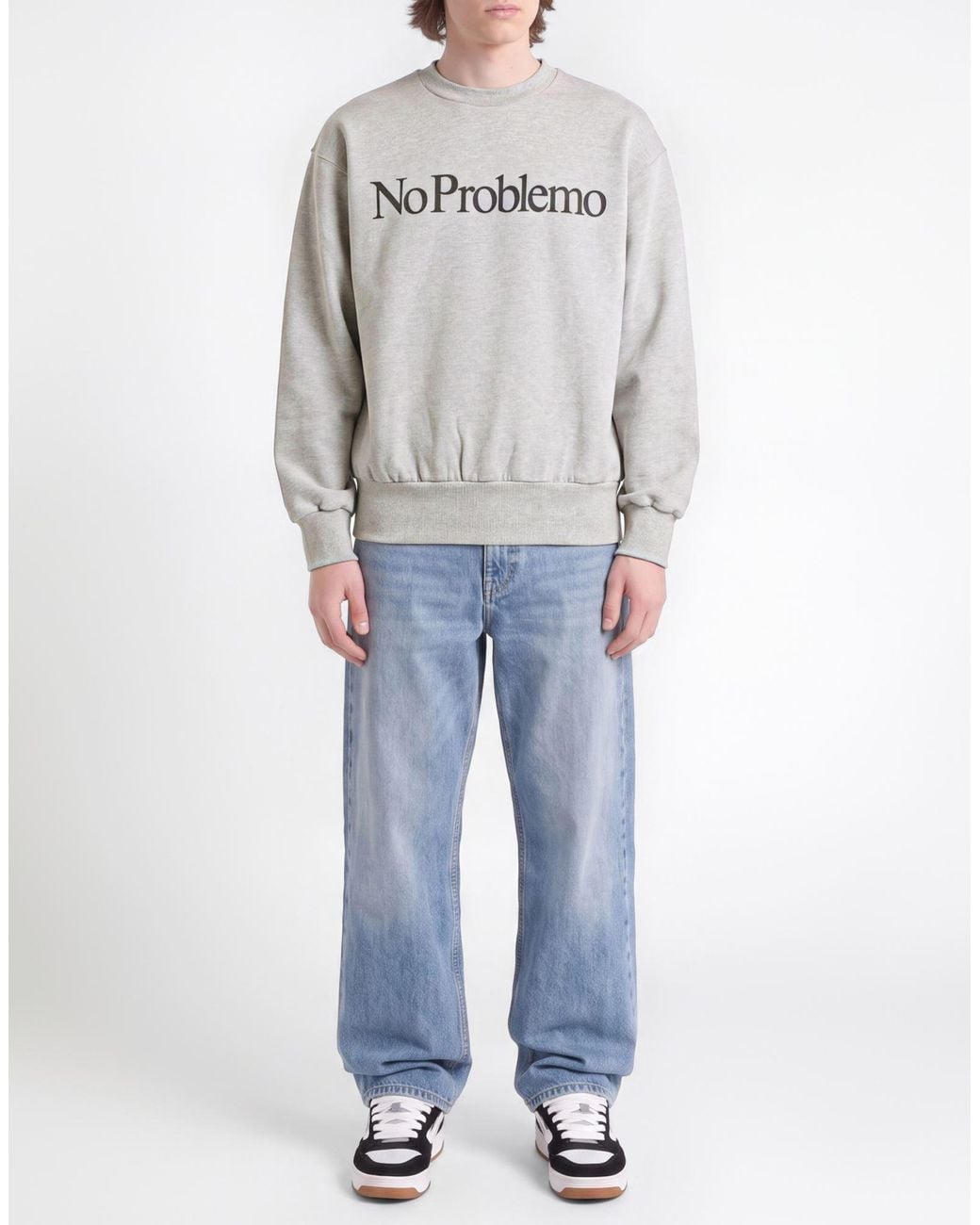 No Problemo Gray Sweatshirt Cotton for men