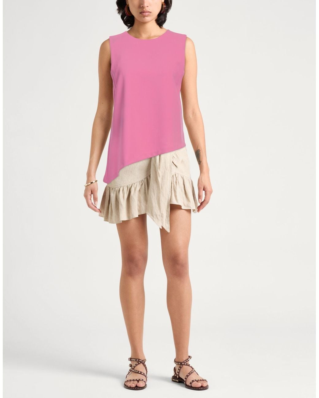 Chie Mihara Pink Top Polyester, Polyurethane