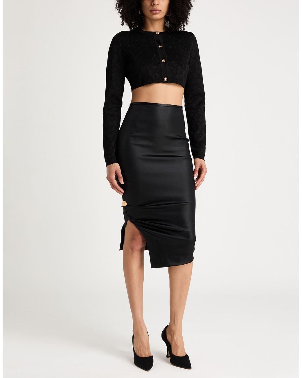 Versace Black Cardigan Viscose, Polyamide, Polyester, Elastane