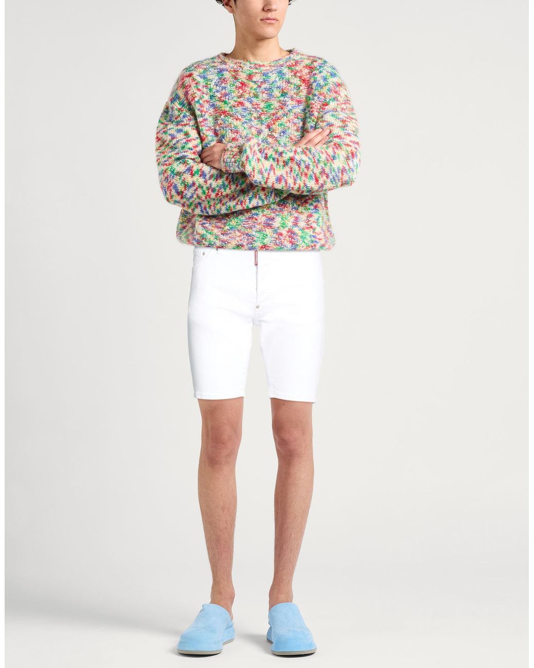 DSquared² White Denim Shorts Cotton, Elastane for men