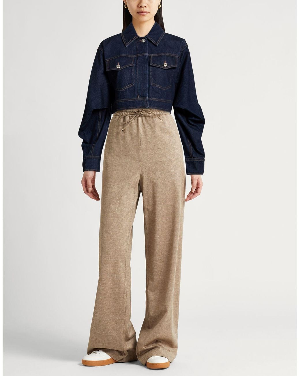 Sportmax Blue Denim Outerwear Cotton