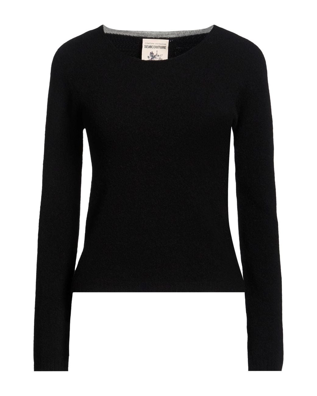 Semicouture Black Sweater Virgin Wool, Polyamide, Cashmere, Elastane