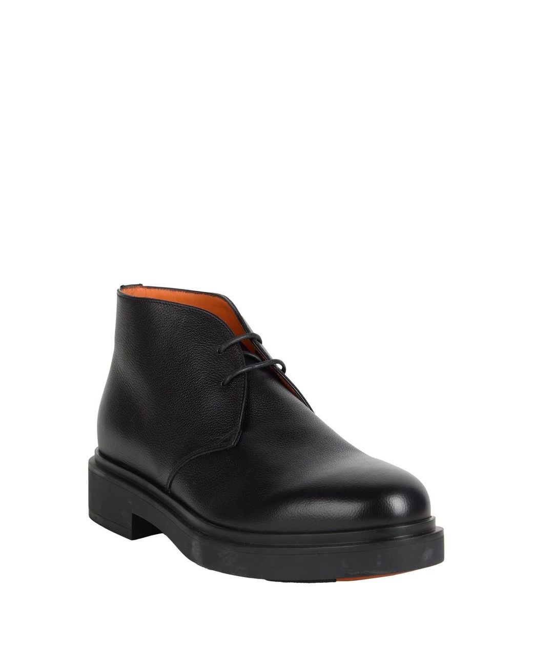 Santoni Black Ankle Boots for men