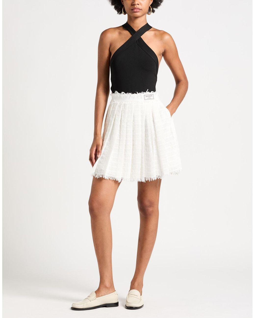 Balmain White Mini Skirt